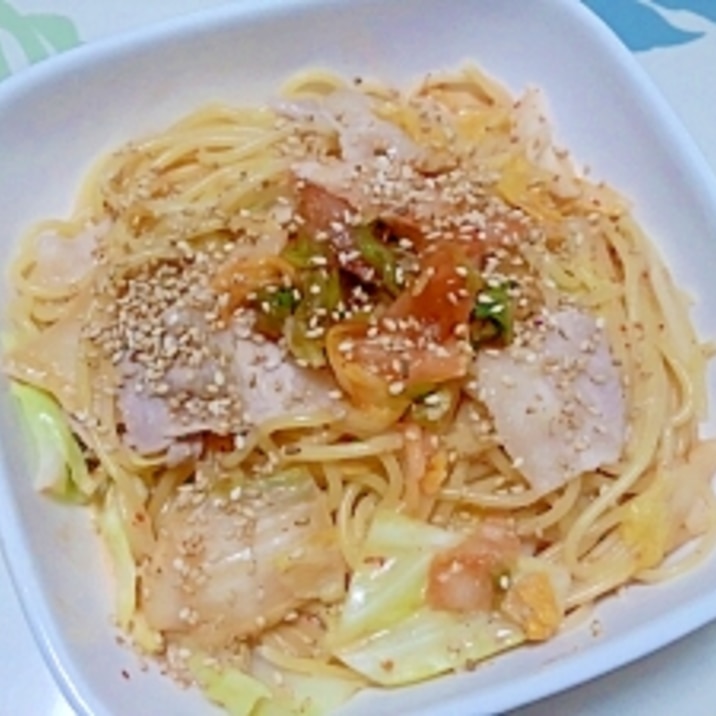 豚キムチのクリームパスタ＋＋